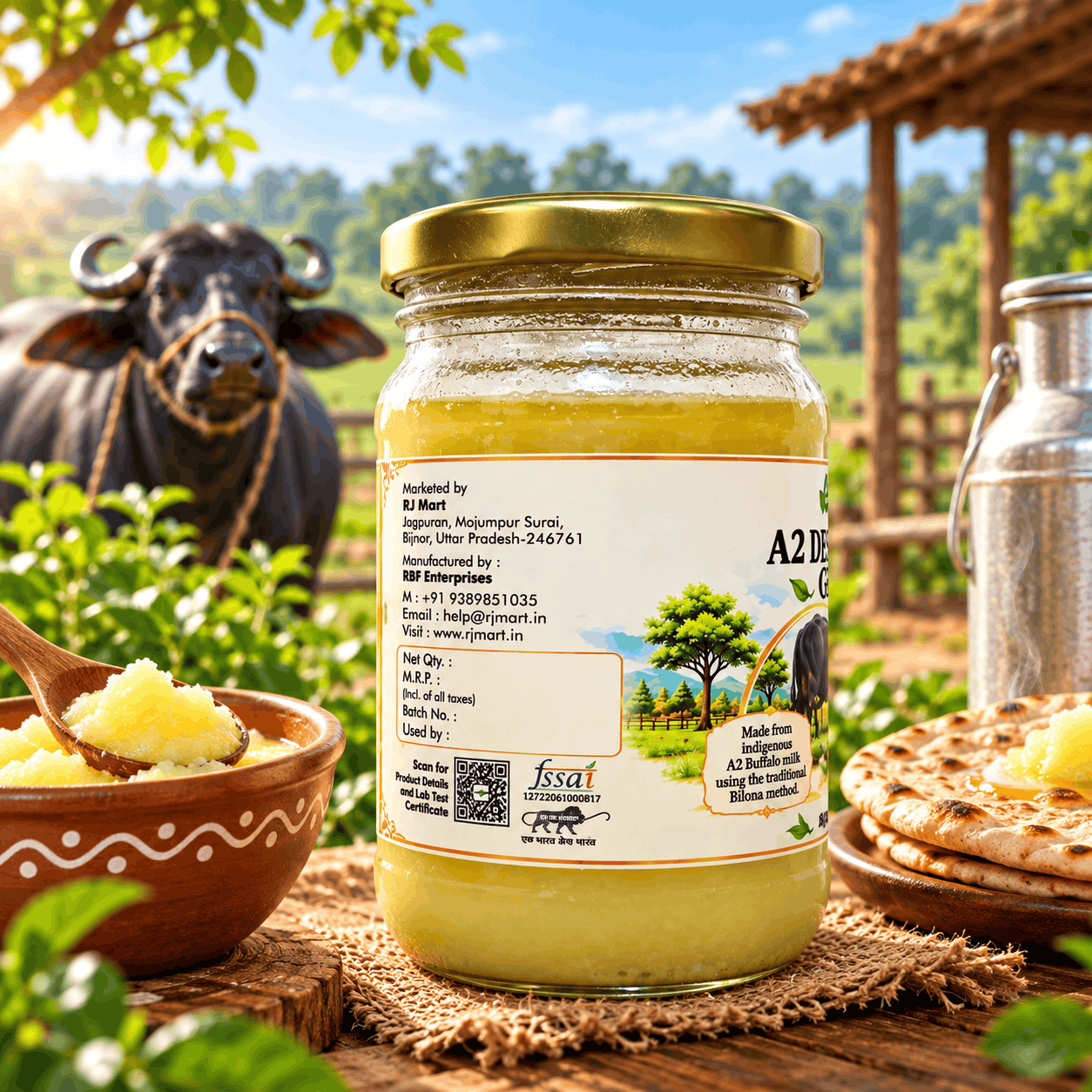 RJMart A2 Desi Buffalo Ghee (400g) - Image 3