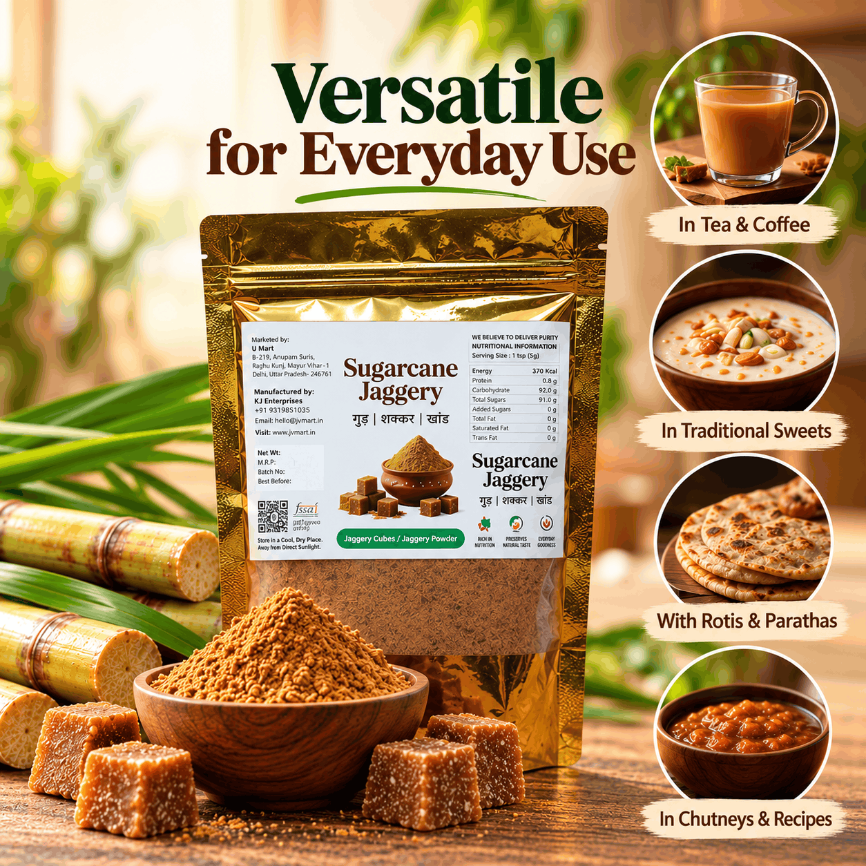 Versatile Sugarcane Jaggery Everyday Goodness